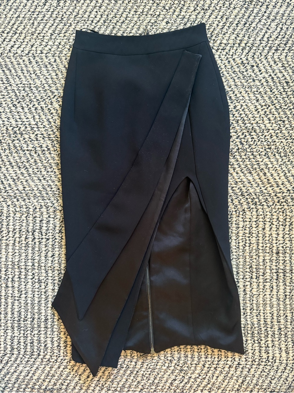 Maticevski Black Asymmetric Wrap Pencil Skirt size 4 AU 8